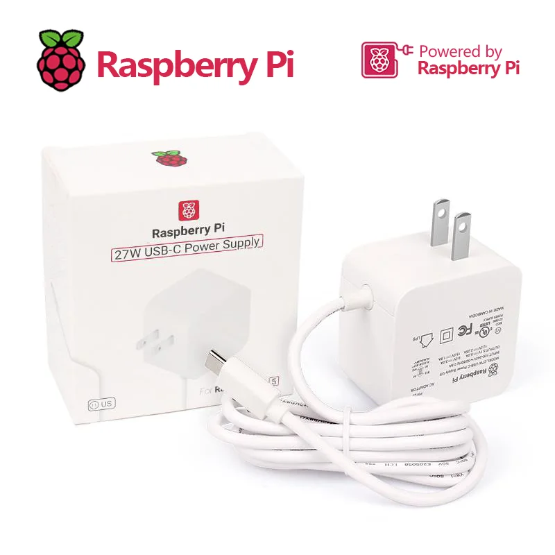 Imagem -04 - Raspberry pi Fonte de Alimentação Oficial Adaptador 27w Usb-c 5.1v 5a com Suporte Padrão pd