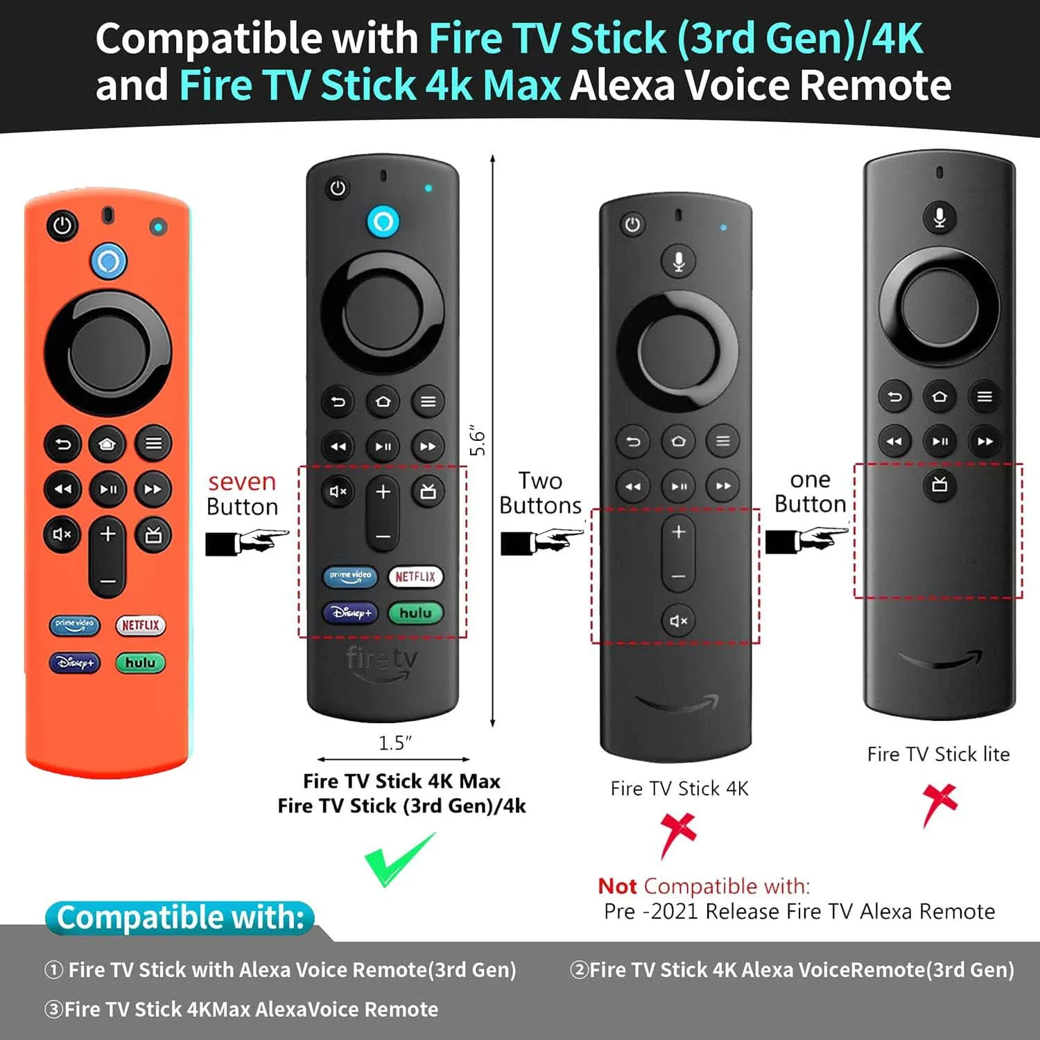 Silicone Protective Cover for Fire Stick 4K MAX 3rd Gen Remote Glow-in-the-Dark Anti-Drop Dustproof Case for Fire TV Control view 2
