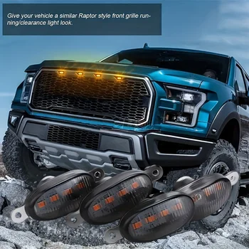 Lumières universelles de calandre avant de voiture à LED, feu de gril blanc ambre fumé, couvercle de pare-chocs avant, lampe pour coffre tout-terrain, éclairage à LED SUV