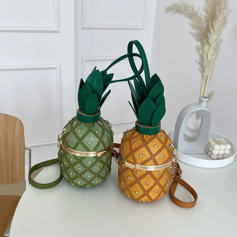 Personalized Styling Pineapple Handbag for Women High Quality Shoulder Bags Brand Designer Purses Crossbody Bag Chain Satchel