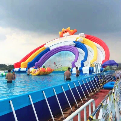 Outdoor inflatable thickened stall pool children's swimming pool large mobile water park air mold