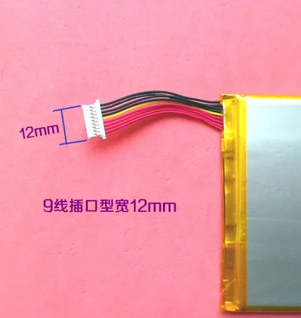 Bateria de polímero de lítio original de grande capacidade 3.7V, tablet PC, bateria de lítio, tipo jack de 9 fios 6900mah
