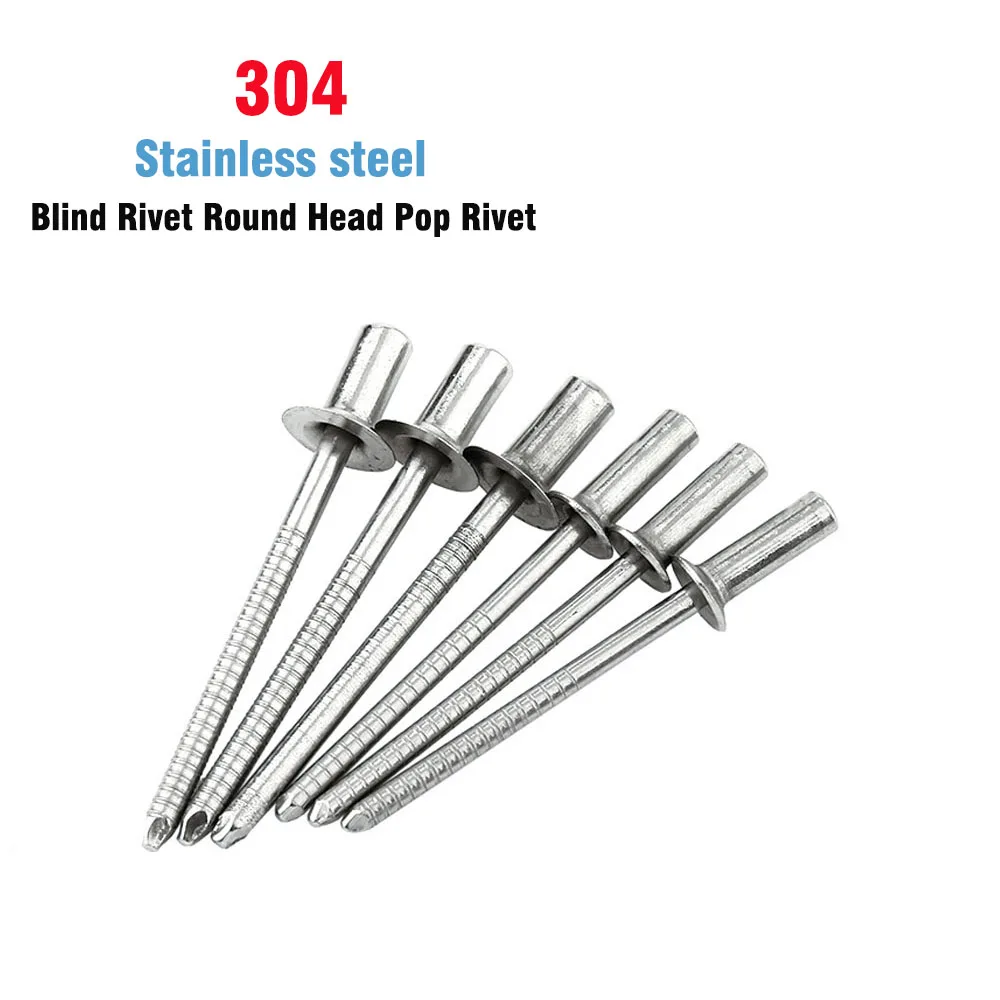 Blind Rivet Pop Round Head Pull Rivet 3mm/3.2mm/4mm/4.8mm 304 Stainless steel Decoration Nail Rivet  Exhaust Rivet Accessories