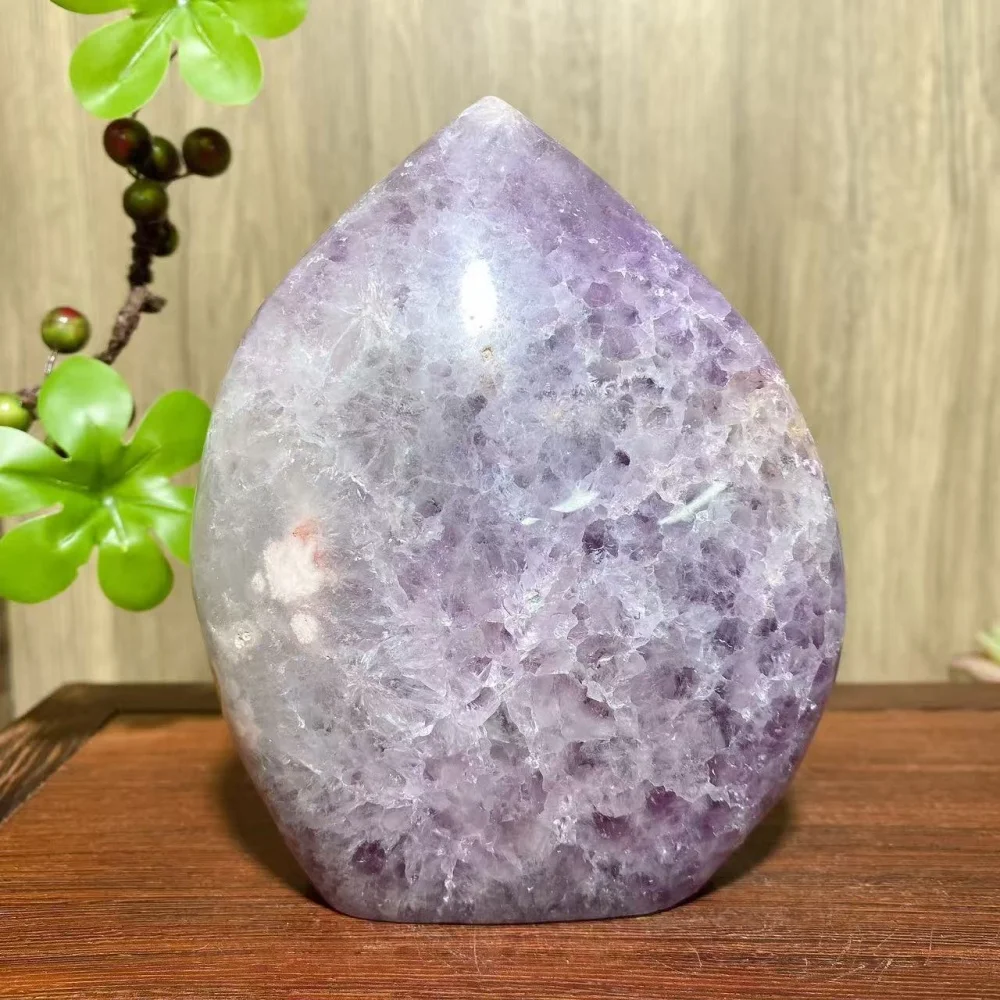 Natural High Quality Pink Amethyst Flower Agate Flame Free Form Quartz Raw Stone Healing Crystal Feng Shui Home Decoration Gift