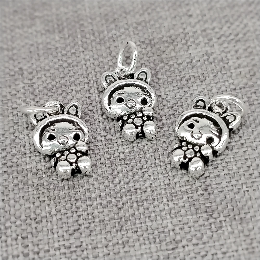 

8 подвесок-кроликов из стерлингового серебра 925 пробы с эффектом окисления