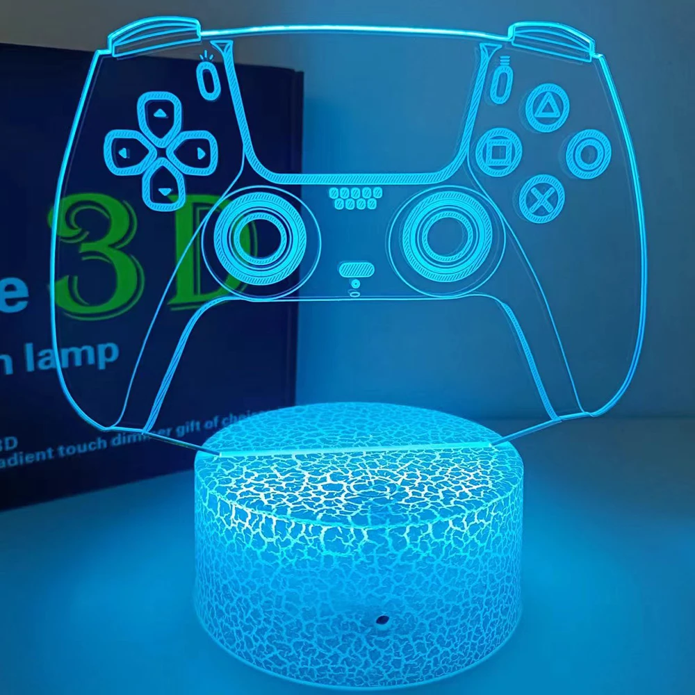 

Ночник для геймпада PS5 с сенсорной регулировкой яркости, игровая 3d-лампа с акриловой иллюзией, креативная настольная лампа для спальни, дома, декоративная искусственная