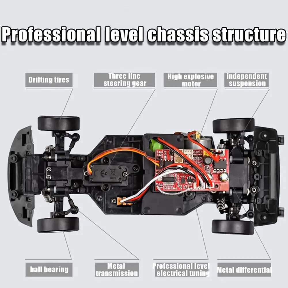LDRC LD1803 NXS Drift Car RTR 1/18 2,4G 2WD ESP giroscopio RC coche vehículos de deriva luces LED juguetes de modelos controlados a escala completa