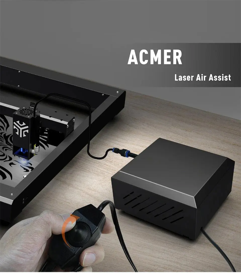 ACMER C4 upgraded air pump with atmospheric capacity compatible with multiple brands of laser engraving machines