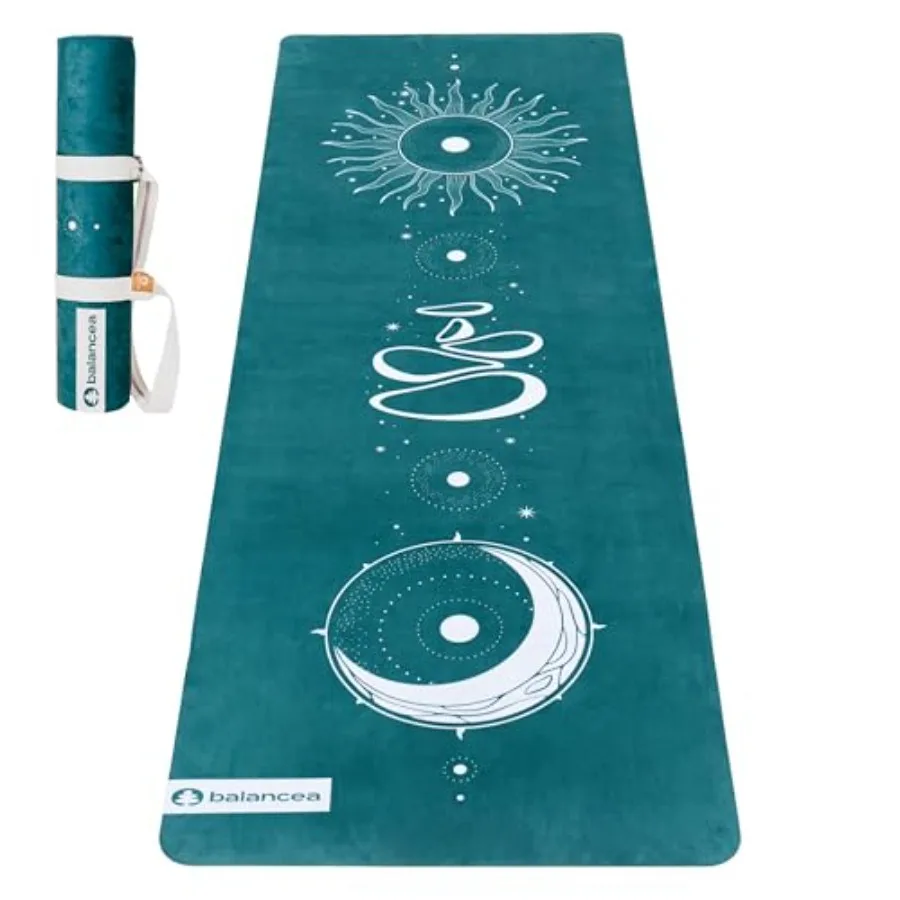 

Yoga Mat With Strap 5mm Non Slip Suede and TPE - Eco-Friendly Fitness and Exercise Mat for Home Gym Pilates Hot Yoga and Medita