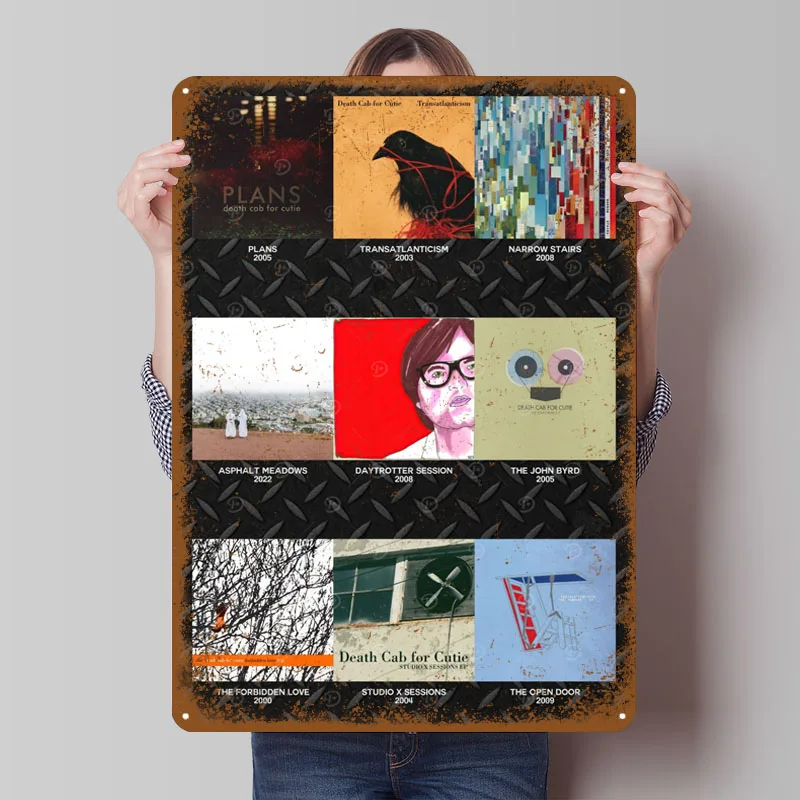 الموت الكابينة ل كتي الكولاج صفيح علامات الموسيقى ملصق جدار الفن جدارية علامة معدنية مخصصة للجدار الفن الديكور رجل الرجعية الكهف #1