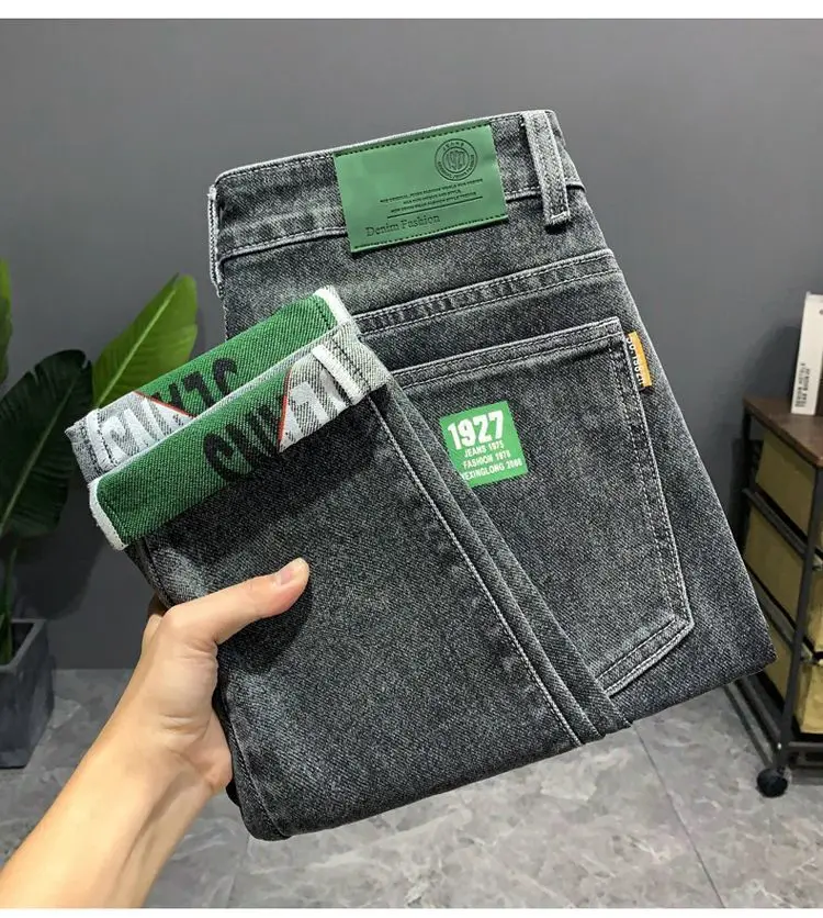 Harajuku Fashion 2025 New Luxury Clothing Men's Pencil Pants Autumn Stretch Slim Fit Fall Casual Skinny Men Denim Cargo Jeans