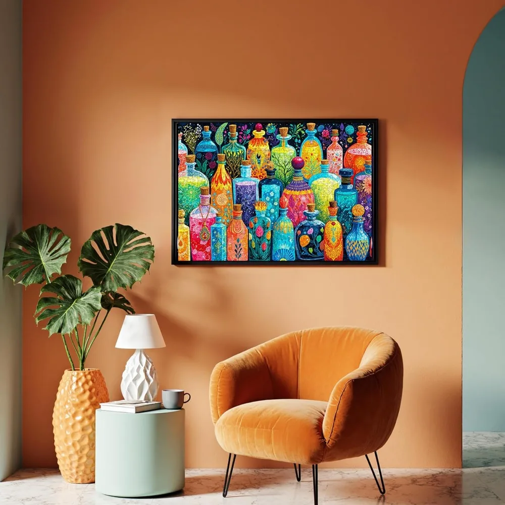 120/300/500/1000 조각 판타지 컬러풀 매직 병 퍼즐 성인용 퍼즐 교육용 장난감 도전적인 게임 나이트 재미