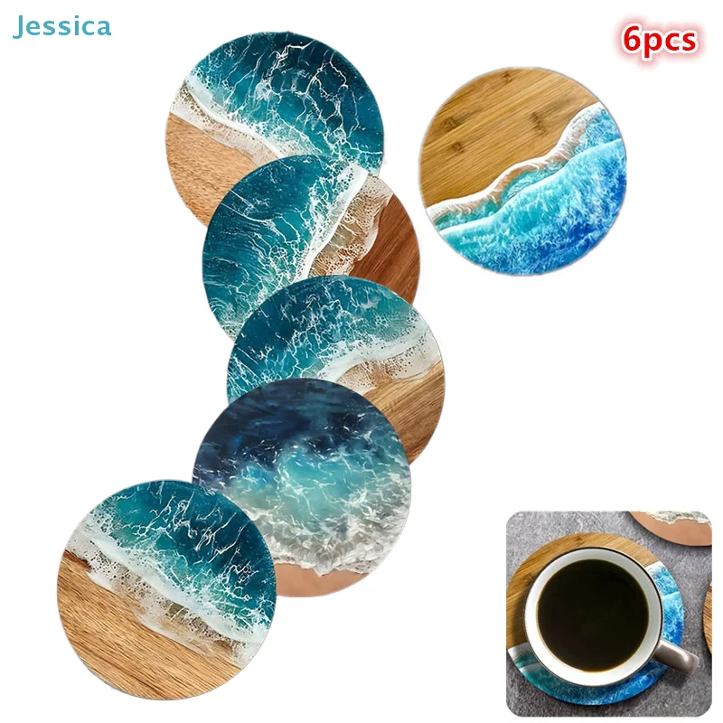♥Ocean Wave & Wood Grain Coast - đánh giá và giá Coffee Tea Sugar Set
