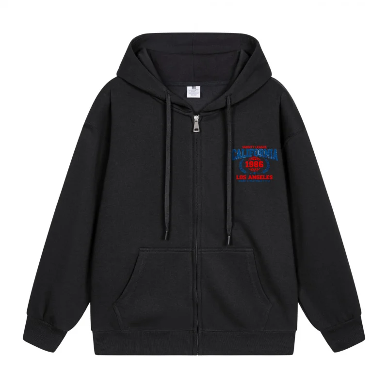 

Men's Zip-Up Hoodie Red Blue Logo On Hoodie 2025 New Style Casual Couples’ Style Couples’ Style