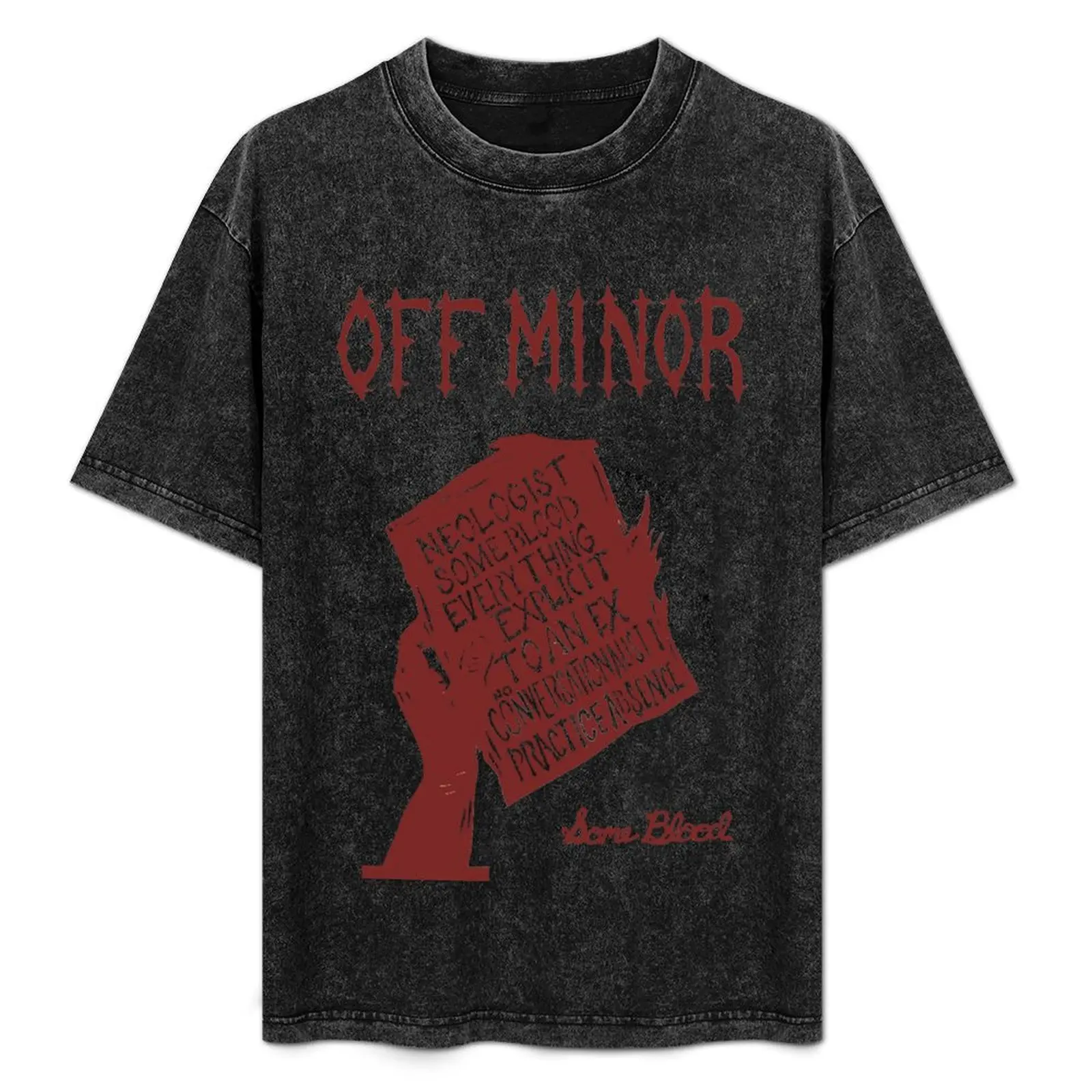 Off Minor - Some Blood Design T-Shirt Simple Casual Short Sleeve Tee