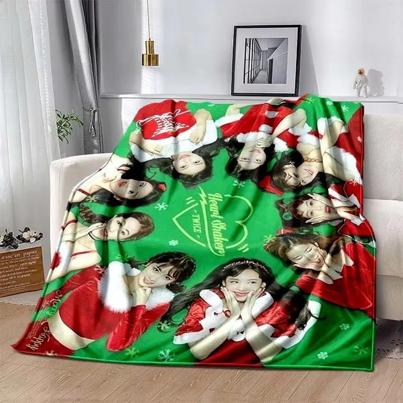 K-POP double combination T-Twice Blanket Soft Comfort Flannel Blanket Children Warm Sofa Bed Cover Sheet Children Birthday Gift