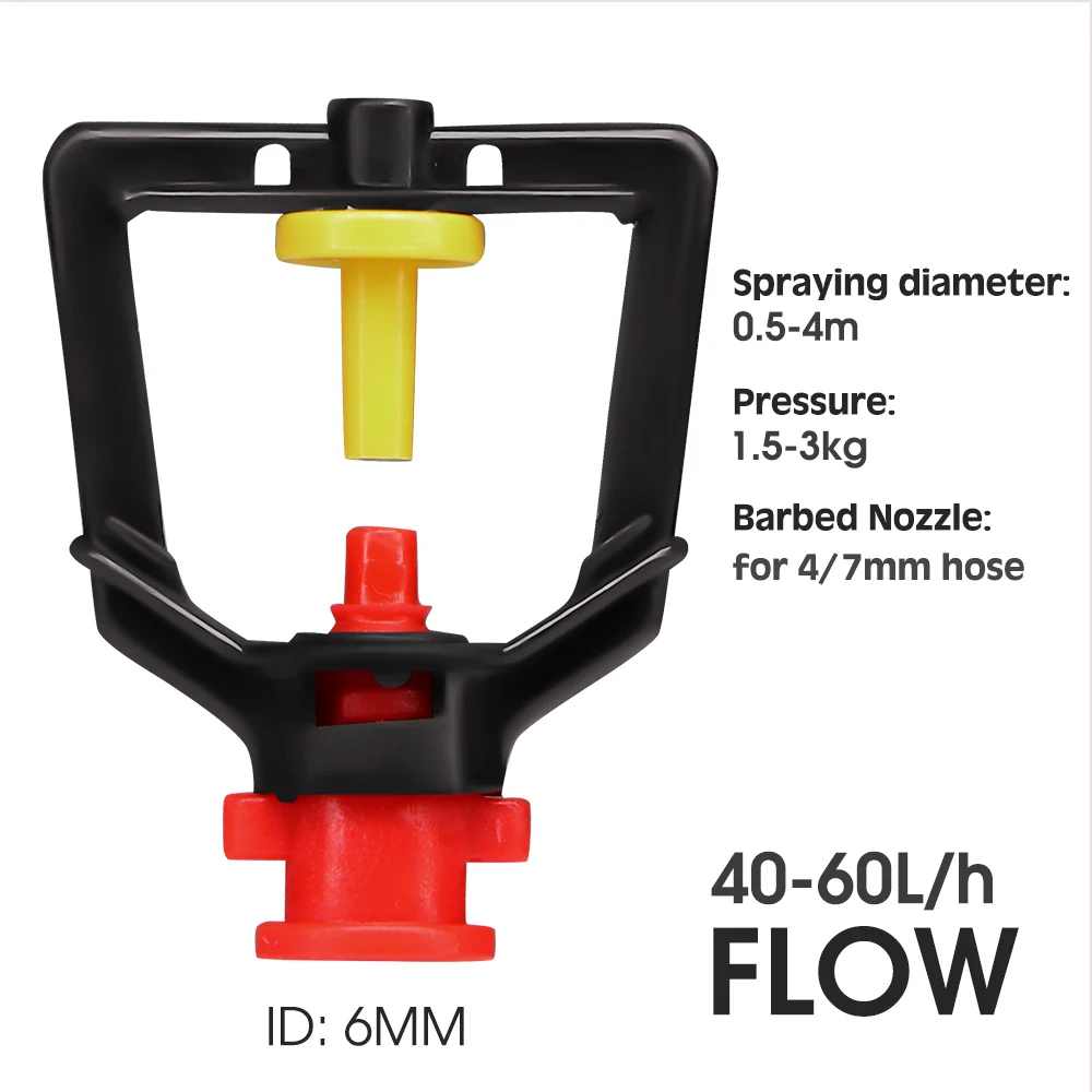 5 szt. 360 ° zraszacze refrakcyjne dysze rozpylające ogrodowe 1/4 \'\'złącze z mikrootworami dysza rozpylająca do nawadniania do szklarni 4/7mm wąż