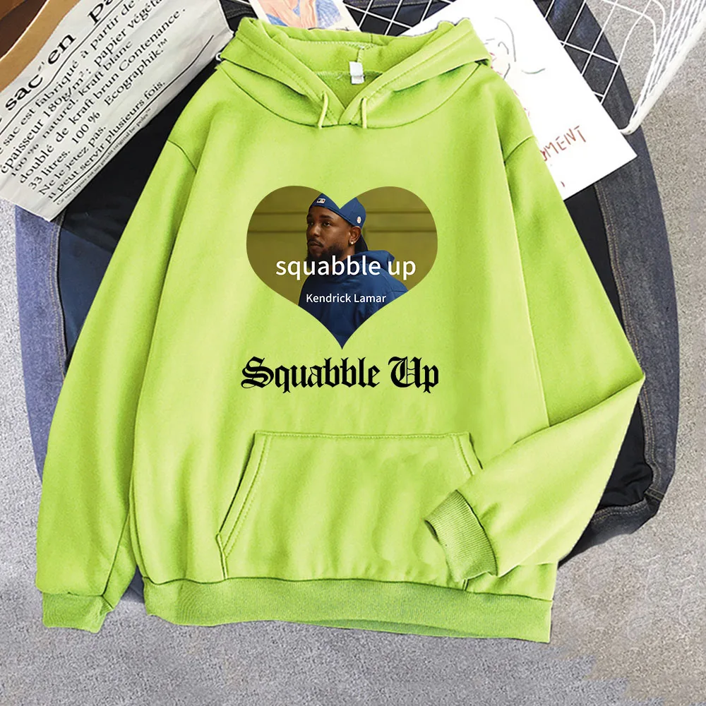 Squabble Up Fleece Hoodie for Women/men Hip Hop Sweatshirt Kendrick Lamar New Song Soft Clothing Moletom with Pocket Punk Hoody