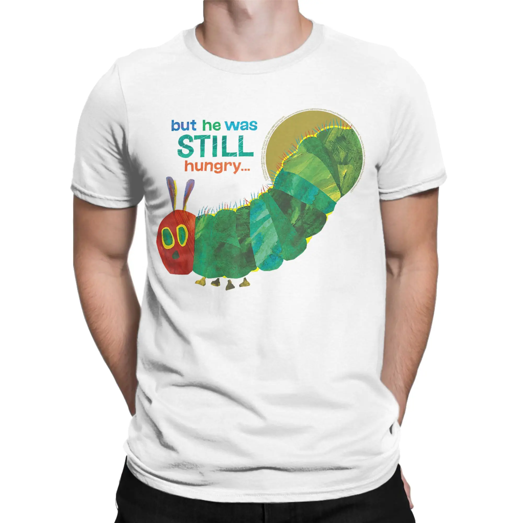 Still Very Hungry Caterpillars Book T-Shirt Men Funny Vintage 100% Cotton Tee Shirt Crew Neck Short Sleeve T Shirts Printed Tops