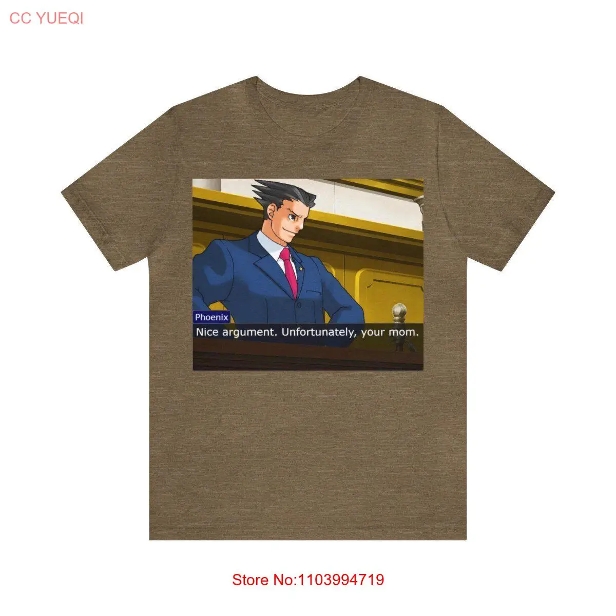 Ace Attorney Phoenix Wright Meme Shirt Teens and Young Adults Your Mom Joke