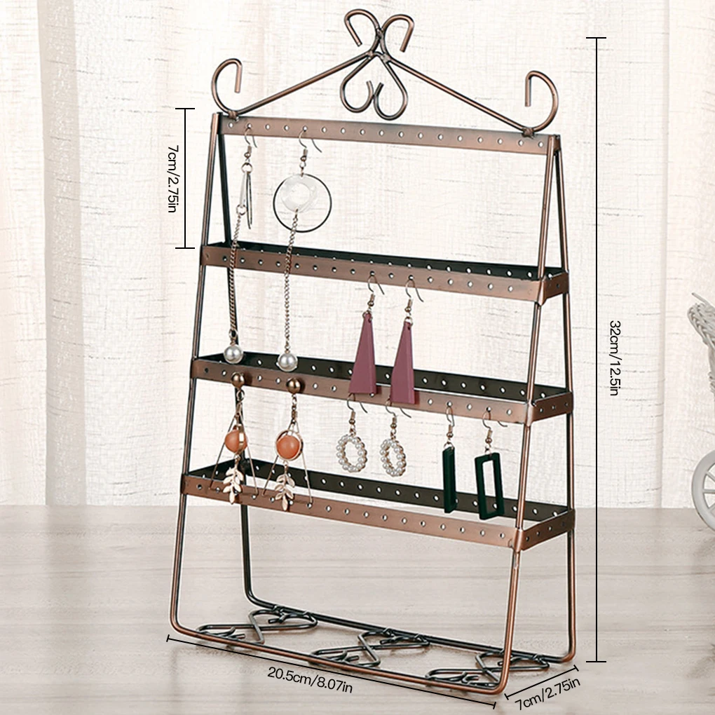 2Pcs Double-sided Earrings Holder Stud Storage Rack Jewelry Display Stand Desktop Organizer