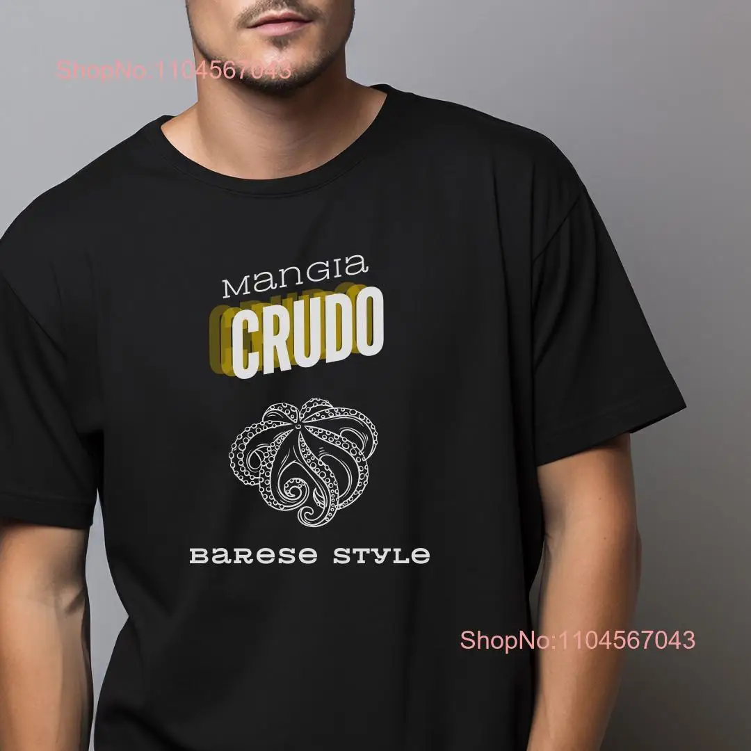 Bari camiseta Mangia Crudo divertido italiano lindo Italia manga larga o corta