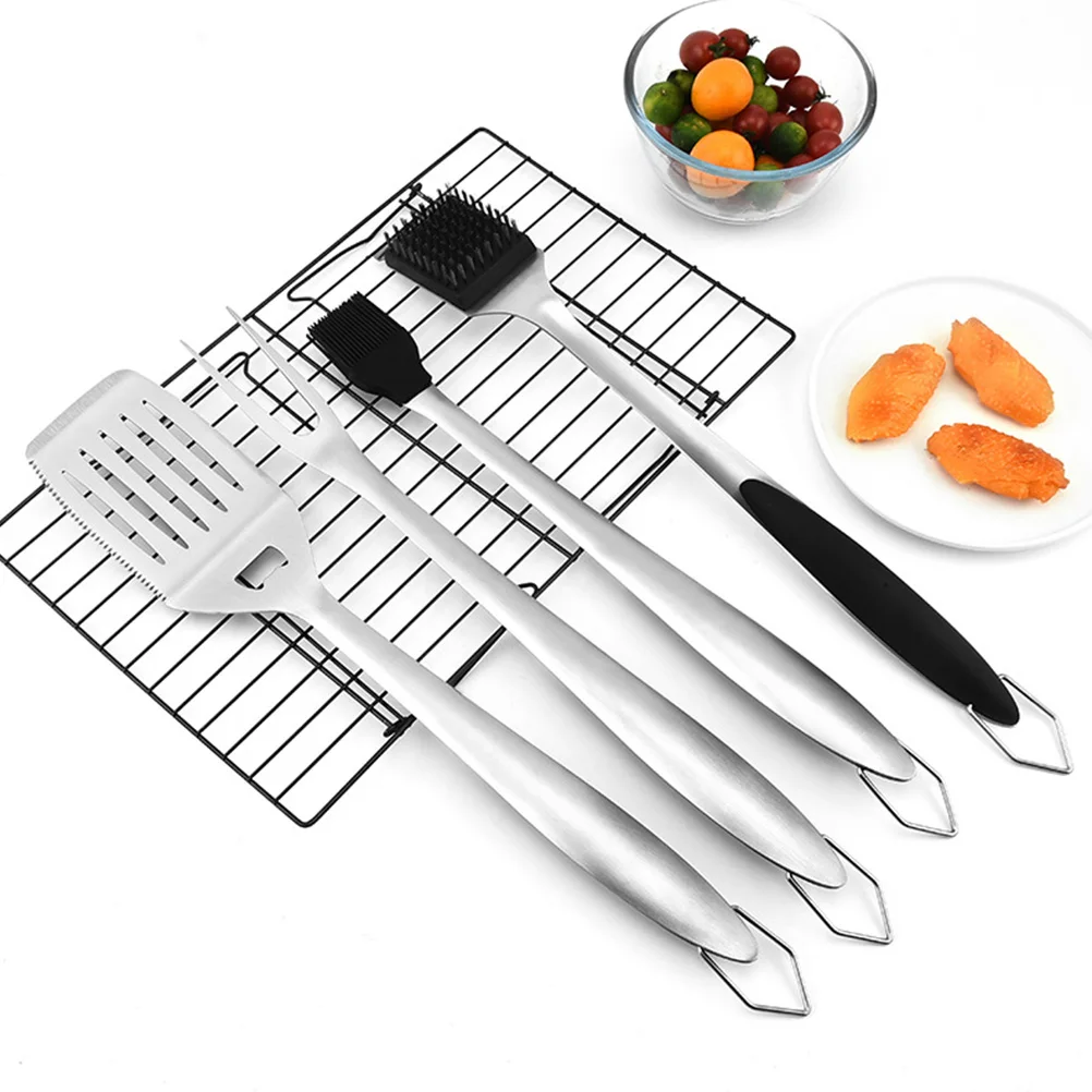 

1 set Stainless Steel Bbq Tools Set Multi-Functional Grilling Shovel Cooking Tong Outdoor Camping Utensils Non-Stick