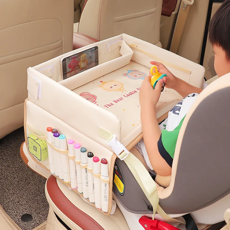 

Car Dining Drawing Table Car Child Safety Seat Tray Cartoon Car Seat Table Tray Small Table Storage Tool Foldable Waterproof