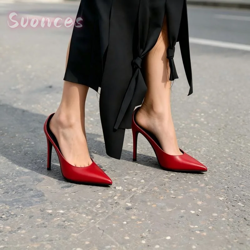 Women Pointed Toe Stiletto Pumps Solid Matte Upper Slip On Thin High Heel Commute Female Fashion Shoes Multiple Solid Shades