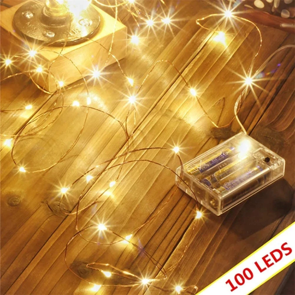 

Fairy Lights Battery Operated 33 Ft Battery Powered String Light 100 LED for Bedroom Chrismas Halloween Party Wedding Warm White