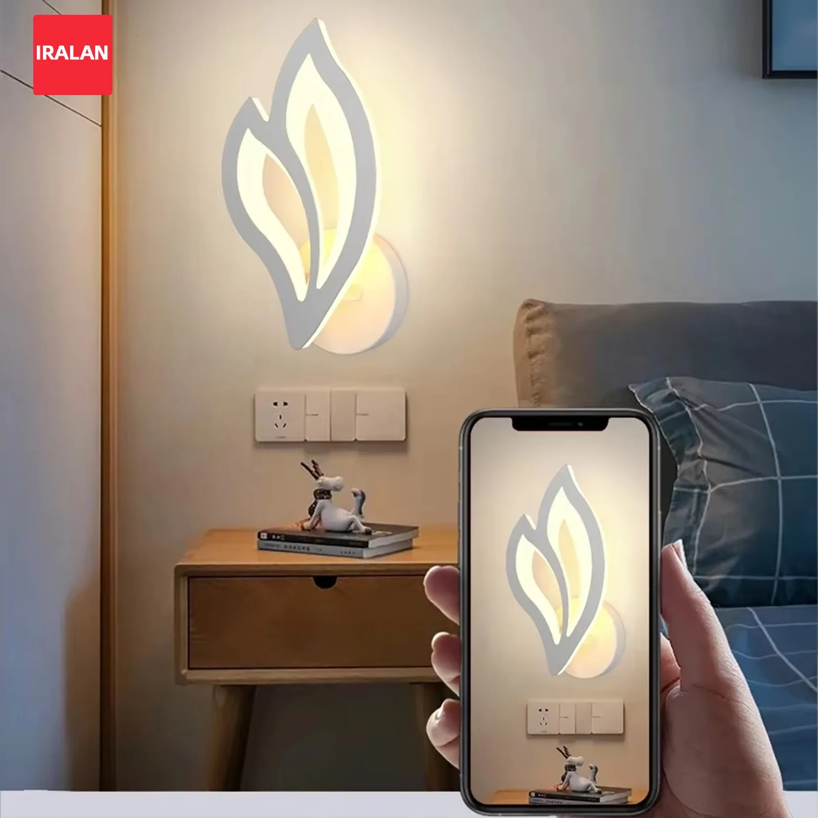 Home LED Wall Lamp Creative Leaf Shape Bedside Lighting Wall Lamp for Corridor Bedroom Cabinet Home Decorations Items Lights