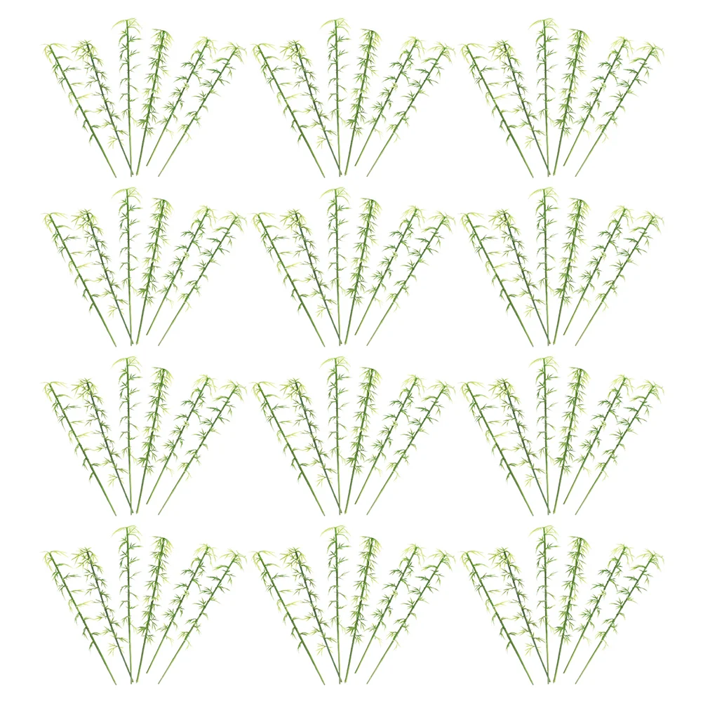 

40 Pcs Bamboo Model Greenery Garland Miniature Faux Decor Artificial Adornment Decorate Iron Wire Trees Fake Ornament