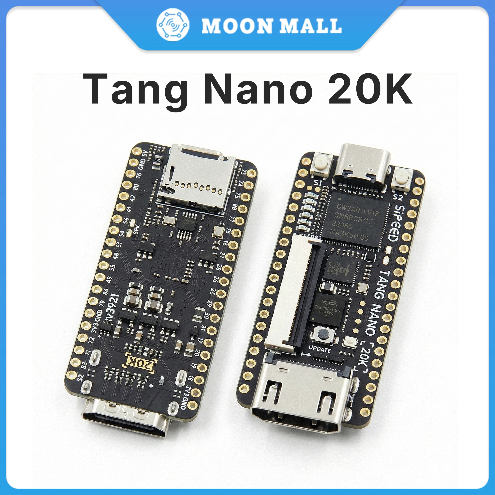 

Плата разработчика Sipeed Tang Nano 20K FPGA, RISC-V, Linux, для ретро-игр, 64 Мбит SDRAM, несколько видеовыходов, опциональные выводы для пайки, 64 Мбит