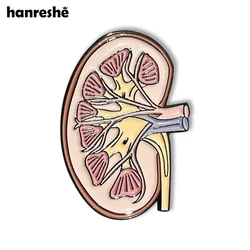 Hanreshe Kidney Anatomy Brooch Enamel Lapel Pins Medical Jewelry Badge Biology Gift for Doctor Nurse Medical Student