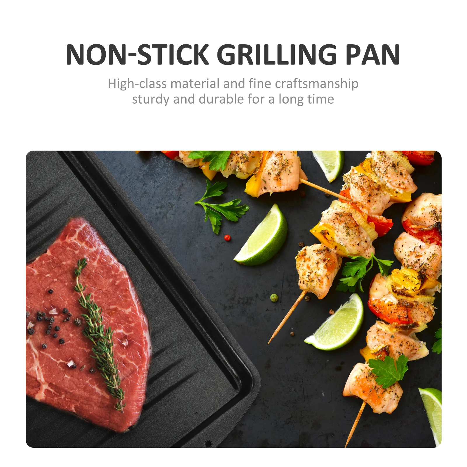 

Non-Stick Iron Bbq Plate Grill Pan Large Surface Meat Vegetable Cooker for Indoor Outdoor Use Grill Pan