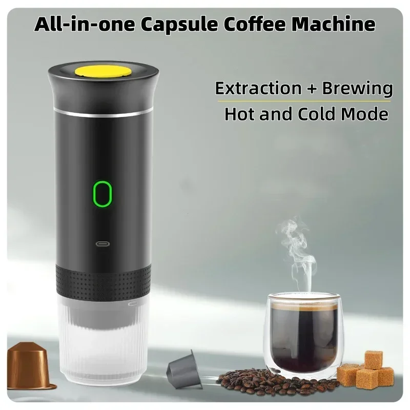 

USB Portable Electric Espresso Machine 3-In-1 Capsule Coffee Maker Small Wireless Heating for Home Camping Travel Coffee Machine