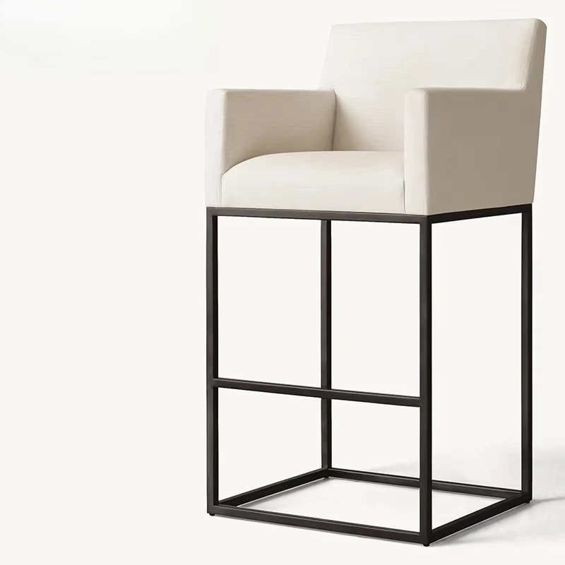 Italian modern simple light luxury adult bar chair American country vintage home cloth high bar chair
