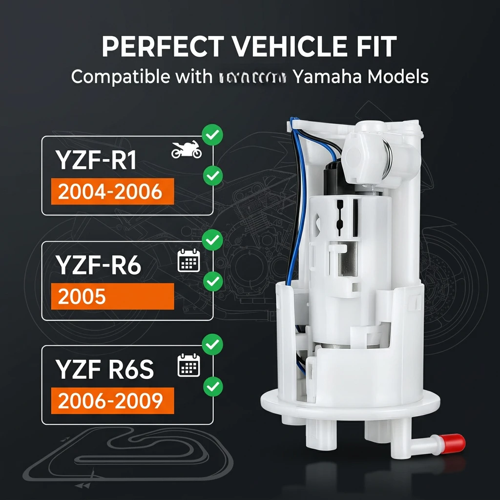 New Fuel Pump 5PW-13907-01-00 5PW-13907-03-00 101961-7791 For Yamaha YZF-R1 R1 2004-2006 For YZF-R6 R6 2005 YZF R6S 2006-2009