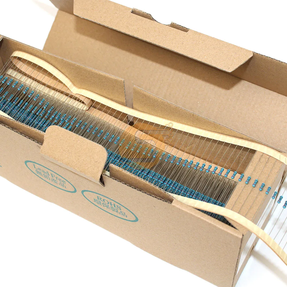 5000pcs 1/4W 0.25W 1% Metal Film Resistor 1R-22M 0 2.2 10 100 120 220 270 330 470 1K 2.2K 4.7K 10K 100K 470K 1M 10M 20M ohms
