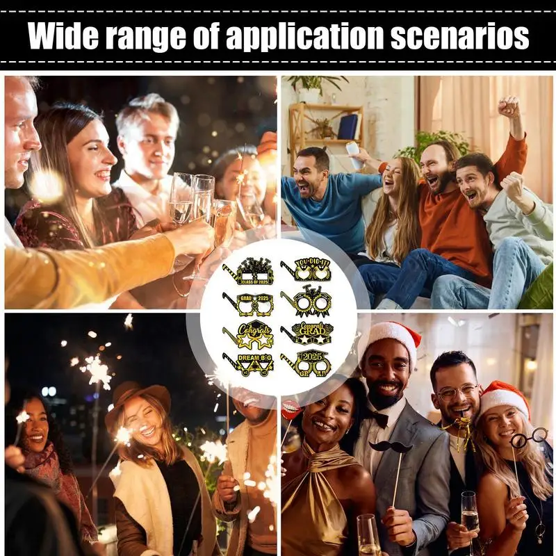 دعائم صور التخرج باللون الأسود والذهبي دعائم صورة التخرج إكسسوارات صور جامعية إبداعية للأطفال والنساء والرجال والكبار