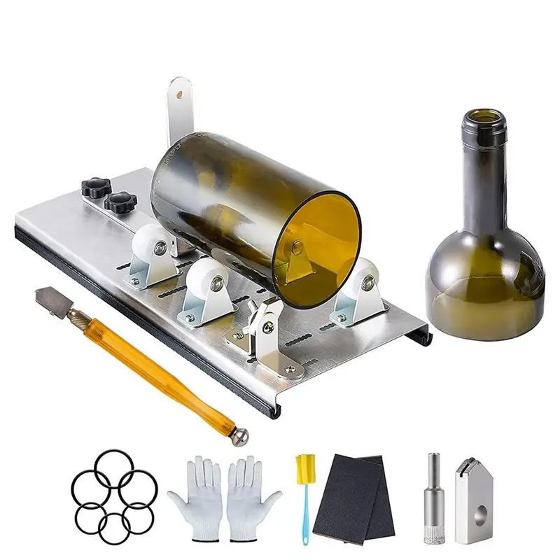 

Набор для резки стекла и бутылок ABBP-Glass& Bottle Cutter для круглых бутылок вина, пива, ликера, виски, шампанского - улучшенный комплект для резки