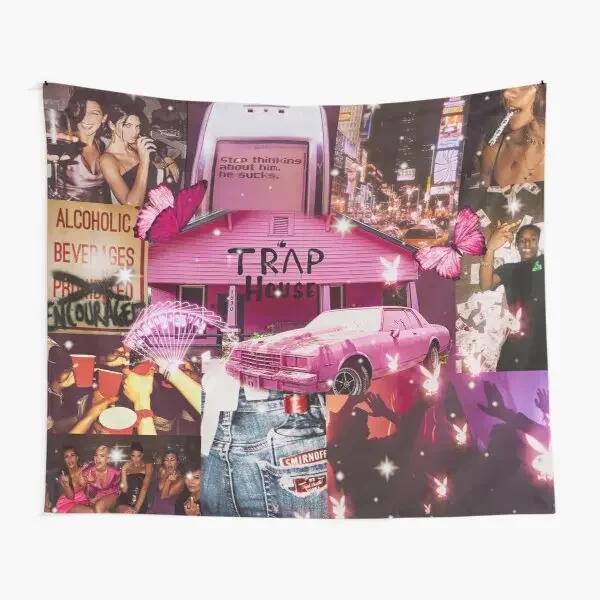 Trap House  Tapestry Decor Bedroom Towel Art Decoration Printed Travel Room Living Hanging Yoga Bedspread Blanket Colored Home