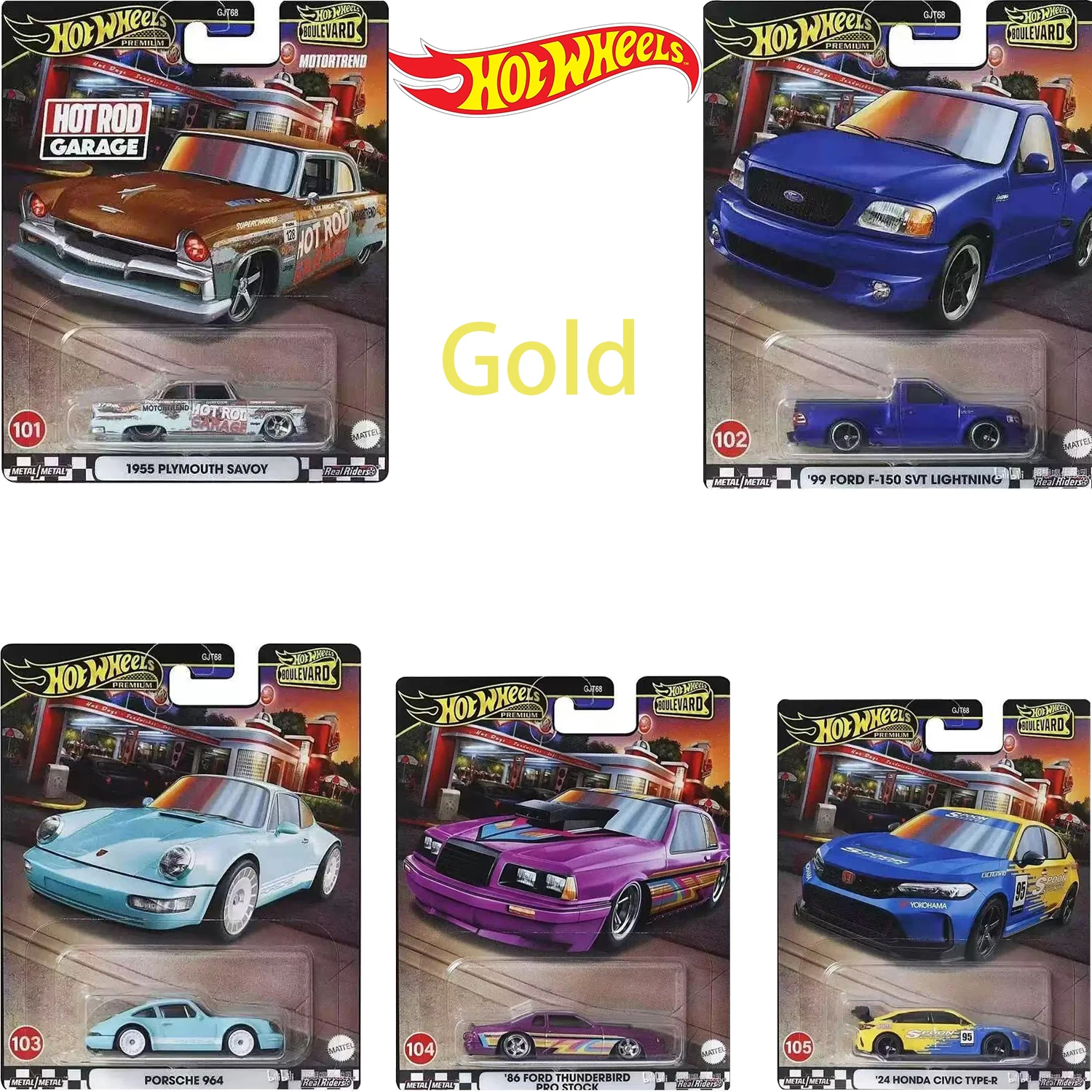 New Hot Wheels 1:64 GTJ68 Gold Garden Big Road The Beloved Choice Scale Plymouth Alloy Model Car Toy