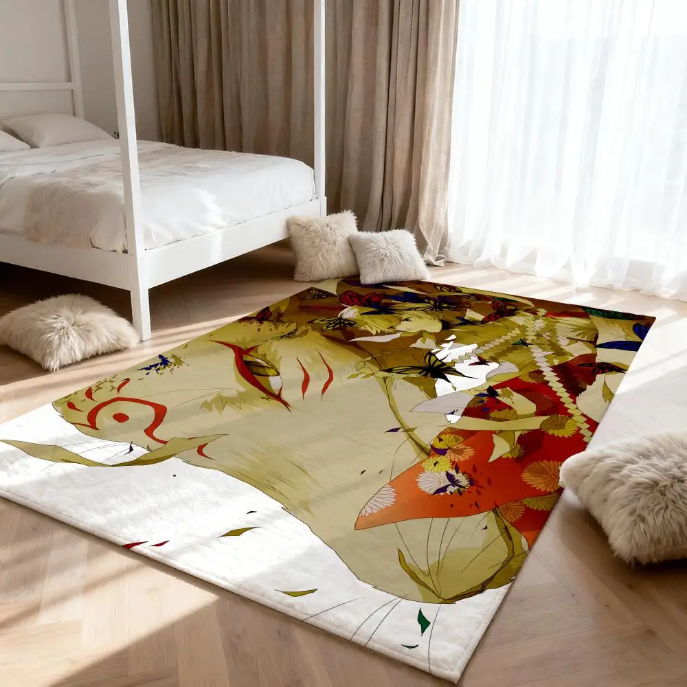 

n-Natsumes Book of Friends Floor Mat Soft Thickened Absorbent Non-Slip Bedroom Living Room Door Mat Home Decor Flannel Rugs