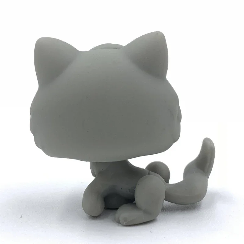 Rare original littlest pet shop Bobble head toy cat #66 light grey Baby Kitty cute animal Kitten for kids collection lps