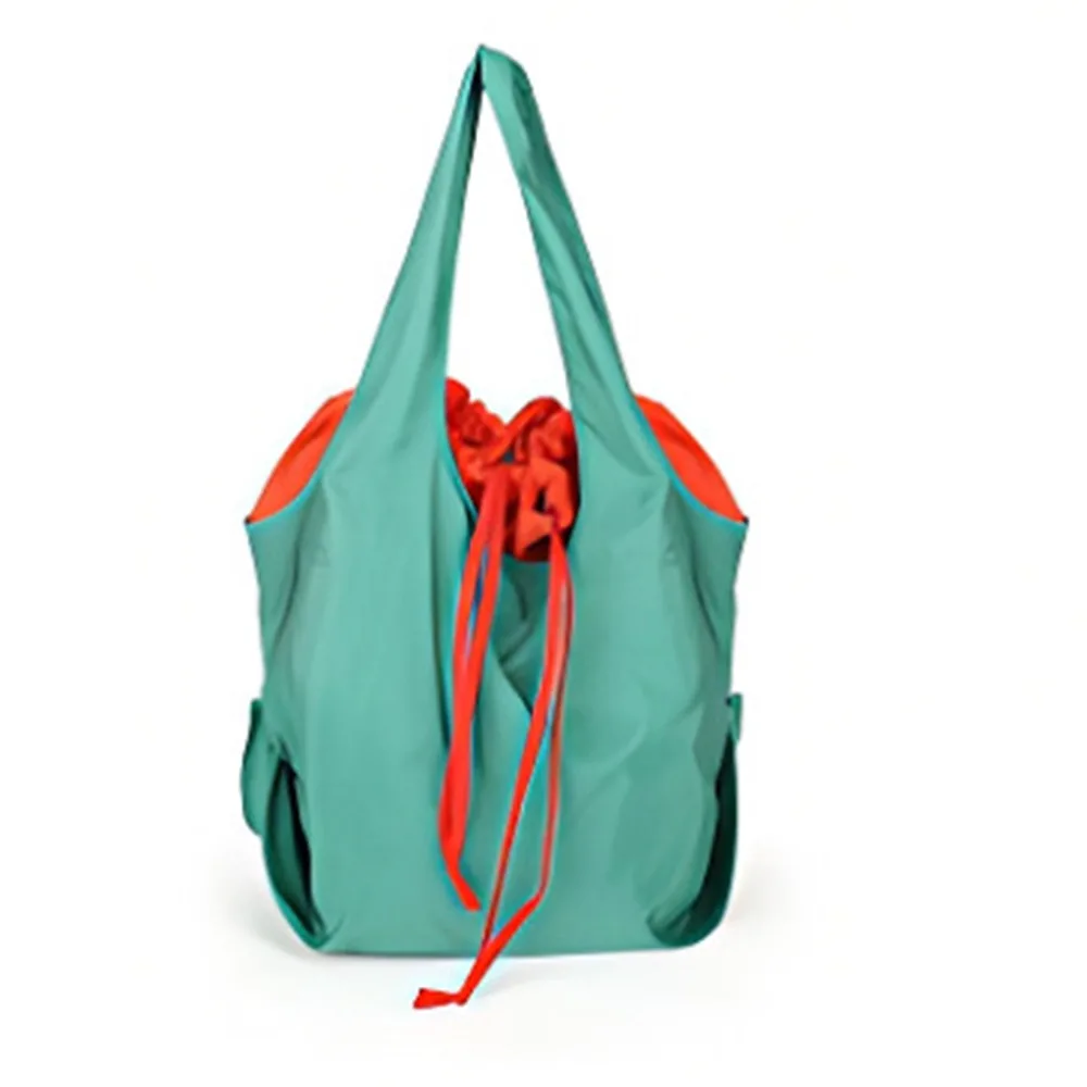 Reusable Drawstring Design Handbag Waterproof Large Capacity Foldable Shopping Bag Nylon Storage Bags Shopping Eco Bag Snack
