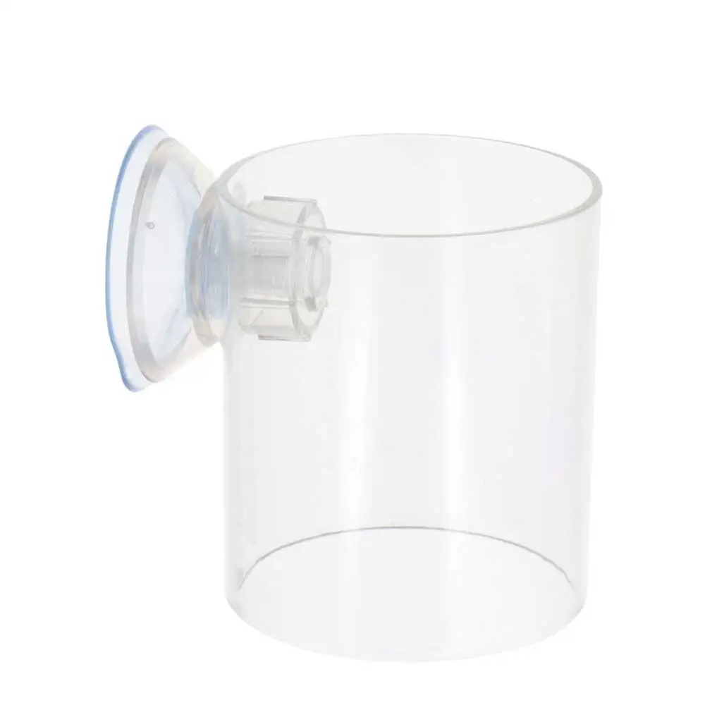 Rectangle/Round Aquarium Suction Cup Feeder Transparent Acrylic Acrylic Aquarium Fish Feeder Fixed-Point with Suction Cup