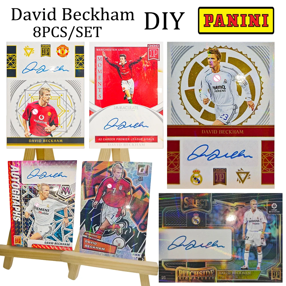 Домашние коллекционные карты Panini DIY Дэвид Бекхэм Крест Лазерная вспышка Преломление Коллекционная карта Футбольные карты для мальчиков Праздничный подарок