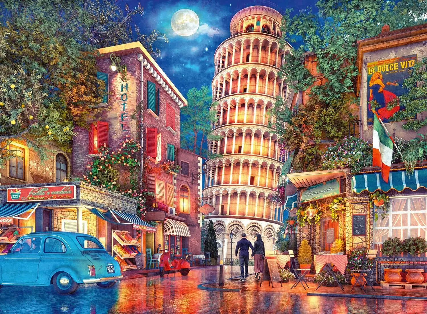 

1000 Pcs Wooden Jigsaw The Leaning Tower of Pisa Brain Exercise Relaxation Science Lover Home Wall Decor Gift for Adult Friend