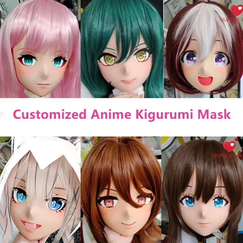 (GL38) Custom Comic Exhibition Character Resin Half Head Crossdress Cosplay Japanese Anime LoveLive! Tang Keke Kigurumi Mask